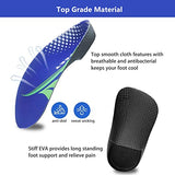 FitFeet Plantillas de soporte de arco alto, inserciones ortopédicas de pie de 3/4 de longitud para sobrepronación, fascitis plantar, pies planos, alivio del dolor, insertos de zapatos para correr deportes hombres y mujeres, Azul y Negro, M(Men's 7-10.5, W