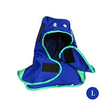 Milageto Gorro de soldadura transpirable, lavable, ligero, a prueba de polvo, resistente, para soldador, protección para el cuello, casco FR, azul L