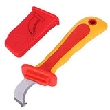 Knipex Klein Tools, Cuchillo de Electricista de Aislamiento, Cuchillo Antimagnético, Pelacables de Electricista, Cortador IEC60900 1000V Lineman Hawkbill Fast Strip