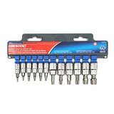 Crescent CBSS2N - Juego de llaves de vaso Torx (12 unidades, 1/4" y 3/8")