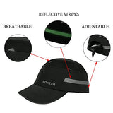 Gorra ligera de seguridad – Gorro protector transpirable estilo béisbol con rayas reflectantes negro ala corta