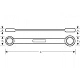 Bahco Ratcheting Ring Wrench, 1320RZ-1/2-9/16