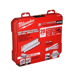 Milwaukee 48-22-9504 1/4 in. Drive 28pc Ratchet & Socket Set (Metric)