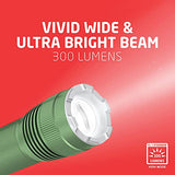 Eveready Luz táctica, 300 lúmenes, IPX4, Resistente al Agua, Linterna LED de Metal Duradero, Linterna de Metal Interior y Exterior, compacto, verde militar