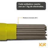 KINGSMAN | Soldadora Inverter Doble Voltaje 130AMP - Máquina para Soldar 110/220V y 60Hz + Kit de electrodos 6013 y cepillo de alambre + Careta Electronica Vision HD - Casco Para Soldar