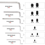 Hilitchi Juego de 230 tornillos surtidos en tamaños SAE, tornillos hexagonales internos de punta de copa Allen Grub clase 12.9 acero de aleación negra (10 tamaños)
