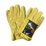 NC 2x1Pair Guantes Protectores de Soldadura Soldador Guantelete Resistente a Las Llamas Amarillo Claro