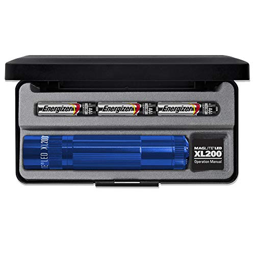 Maglite XL200 - Linterna LED AAA de 3 celdas en caja de presentación, color azul