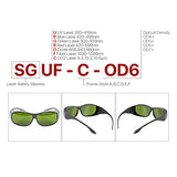 Cloudray CE 1064nm Fibra Protección ocular Gafas de seguridad Gafas protectoras Escudo Gafas para YAG DPSS Fibra láser Estilo C