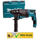 Makita HR2630 Combo Martillo Rotativo SDS Plus con Maletín, V.V.R. 2 Funciones, 0-4.600 Ipm, 800W, 1"