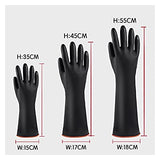 GaoGaoBei Guantes Negros de 35/45/55cm, Guantes de Goma Resistentes, Seguridad en el Trabajo químico para la Industria, Guantes de protección Laboral, Guantes para el hogar,55cm,Super