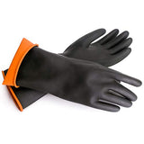 Guantes químicos resistentes EnPoint de 17.7 pulgadas, de látex natural, guantes de protección industrial, reutilizables, guantes de trabajo de seguridad, resistentes al agua, aceite y líquidos con agarre antideslizante, color negro, 1 par