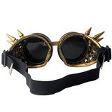 Lelinta Steampunk - Gafas de soldadura góticas para cosplay vintage rústico, 1 par de lentes negras en marco de cobre., AdjusMesa