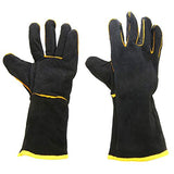 1 par de guantes de protección de soldadura negros resistentes Mig guantes de soldadura guantes de soldadura soldadores guantes de cuero vacuno