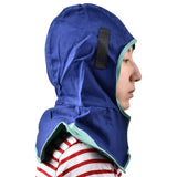 Gorra de cabeza de soldador, elegante, hermosa, azul, hebilla ligera, transpirable, fresca, cómoda de usar, capucha de protección de soldadura para soldar