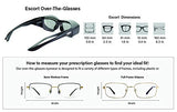 Global Vision Escort Ajuste de seguridad sobre gafas, marco negro (3 unidades, 1 lente transparente, 1 lente ahumada, 1 lente amarilla)