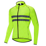 WOSAWE Chaqueta cortavientos de alta visibilidad para hombre Resistencia al agua Rompeviento reflectante, Verde M