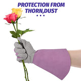 Dengofng Guantes de poda de rosa, guantes de jardinería de protección de antebrazo largo para mujer, antipinchazos, impermeables y extra gruesos(M)