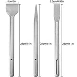 Juego de 6 brocas SDS Max para hormigón, juego de 6 brocas de martillo giratorio, cincel, cincel plano y cincel de escalado