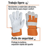 Truper GU-235, Guantes híbridos de carnaza y loneta, puño de seguridad, G