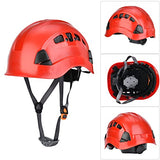 Pinsofy Casco de protección Industrial, Casco de Seguridad, Resistente a Altas temperaturas, cómodo de Llevar para espeleología(28 * 21 * 18cm-Rojo)