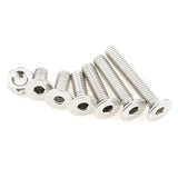 Hilitchi 180 piezas métricas M4 hexagonal cabeza plana tornillos avellanados Kit surtido de tuercas de tornillo – acero inoxidable 304