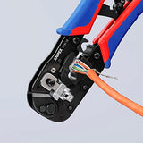 KNIPEX Tools 97 51 13 - Alicates de crimpado para conectores RJ45 Western, rojo/azul, 7-1/2 pulgadas