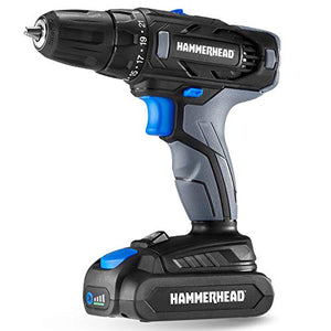 Hammerhead HCDD201 - Kit de taladro inalámbrico (20 V, 2 velocidades)