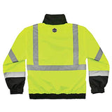 Ergodyne GloWear 8379 - Chaqueta bomber reflectante de alta visibilidad, forro polar con cremallera, compatible con ANSI,