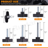 Rustark - Juego de 35 tornillos de pulgar M6 de 5 tamaños para perilla de ala de plástico negro para quitar o reemplazar rápidamente la perilla de apriete manual