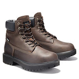 Timberland PRO Botas de trabajo industriales con cierre directo de acero de 6 pulgadas para hombre, impermeables, aisladas, Marrón, 7.5 US