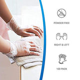 EDI Clear Powder Free Vinyl Glove,4.3 mil,Disposable glove,Industrial Glove,Clear, Latex Free and Allergy Free, Plastic, Work, Food Service, Cleaning,100 gloves per box (Box of 100) (Medium)