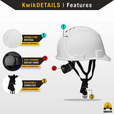 KwikSafety (Charlotte, NC) - Casco de tortuga (10 rejillas de ventilación gratis, tapones para los oídos), estilo de gorra estándar (talla única) ANSI casco de seguridad OSHA ligero tipo 1 clase C, color blanco