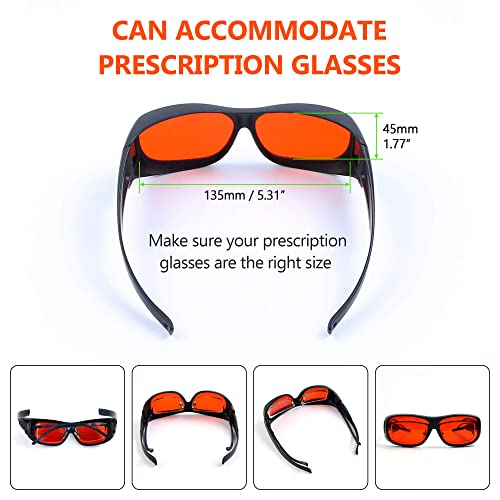 Lentes profesionales de bloqueo de seguridad láser 180nm-410nm y 620-750nm  OD 5+ rojo para 632 nm, 650 nm, 676 nm, 694 nm gafas de protección ocular