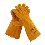 Esquirla Guantes de material cuero para soldar resistentes, para horno/parrilla/chimenea