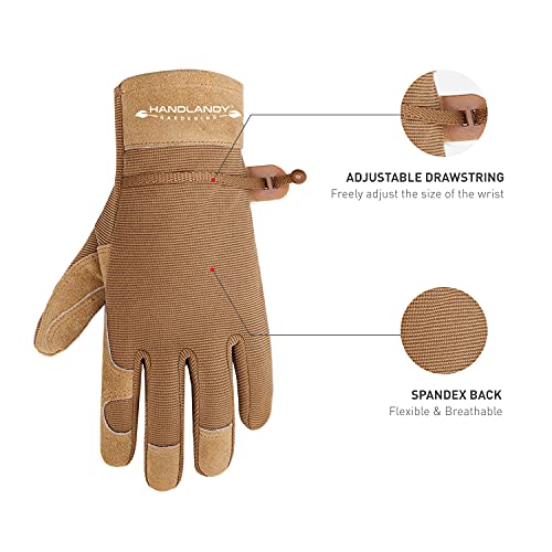 HANDLANDY Guantes de trabajo de cuero para hombres y mujeres, guantes – Los  tornillos