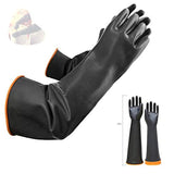 Guantes de látex resistentes a productos químicos, de goma PPE, protección industrial de seguridad, guantes largos, guantes negros de 22 pulgadas, resistentes a ácidos fuertes, alcalinos y aceites.