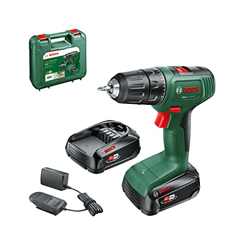 Bosch Home and Garden, atornillador a batería EasyDrill 18V-40 (2 baterías de 2,0.Ah, sistema de 18.V, en maletín de transporte)