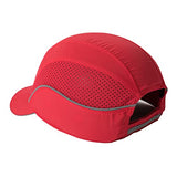 TIHEEN Gorra de béisbol de Seguridad, Ligera, de Seguridad, Resistente, protección para la Cabeza, Transpirable, Gorra de protección para la Cabeza (M18109H-rojo-ala Corta)