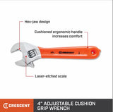 Crescent Llave de agarre de cojín ajustable de 4 pulgadas, cardada - AC24CVS