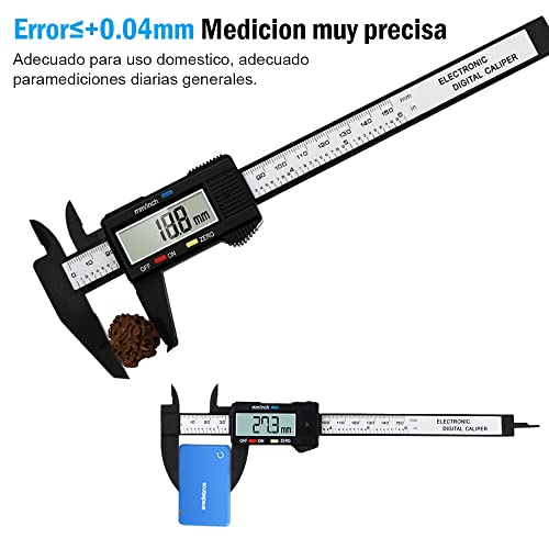 Calibrador digital de fibra de carbono, Electrónica Digital Calibrador con  conversión entre 15 cm / 6 pulgadas con pantalla LCD. Vernier Digital con