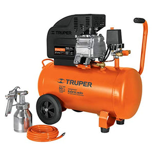 Truper COMP-KIT50, Kit compresor 50 L, 3-1/2 HP, manguera de PVC y pistola