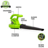 Greenworks Soplador de 2 velocidades de 9 amperios (170 CFM/180 mph) 2401502