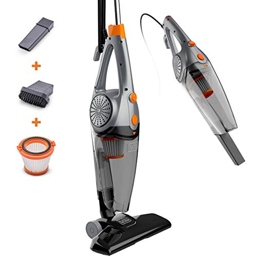 BLACK + DECKER Aspiradora Vertical, Gris metálico con Naranja