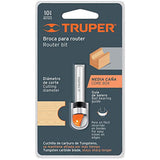 Truper BROU-MC1/2X, Broca para router, media caña con balero, 1/2"