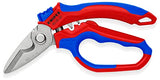 KNIPEX Tools - Tijeras de acero inoxidable 95 05 20 US en ángulo para electricistas, 6-1/4 pulgadas, rojo/azul