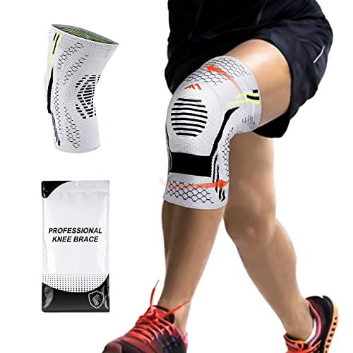 2 piezas de rodillera deportiva, rodillera elástica para osteoartritis con  almohadilla de gel patelar y estabilizadores laterales de resorte, rodillera  patelar y ligamento para hombres/mujeres (XL)