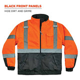 Chaqueta bomber reflectante de alta visibilidad, parte inferior negra, compatible con ANSI, Ergodyne GloWear 8377