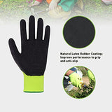 3 pares de guantes de jardinería para niños de 2 a 13 años, guantes de jardín con revestimiento de goma para niños y niñas, guantes de agarre de jardín para niños (talla 6 (edad 11 a 13 años), color verde