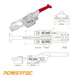 POWERTEC 20307 - Abrazadera de palanca ajustable para pernos en U de 400 a 700 libras, capacidad de sujeción, 1 unidad